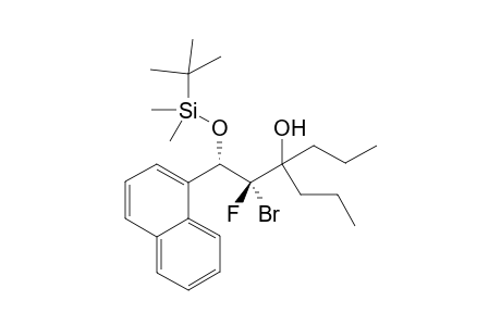 4-[(1R,2S)-1-Bromo-2-(tert-butyl-dimethyl-silanyloxy)-1-fluoro-2-naphthalen-1-yl-ethyl]-heptan-4-ol