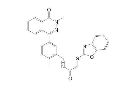 2-(1,3-benzoxazol-2-ylsulfanyl)-N-[2-methyl-5-(3-methyl-4-oxo-3,4-dihydro-1-phthalazinyl)benzyl]acetamide