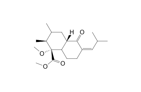 Methyl 5-oxo1.alpha.,4a.beta.-dimethyl-2.beta.-methoxy-6(Z)-(2-methylpropylidene)-1,2,3,4,4a,5,6,7,8,8a.alpha.-decahydronaphthalene-1.beta.-carboxylate