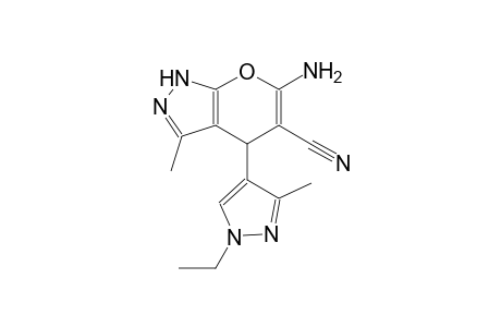 6-amino-4-(1-ethyl-3-methyl-1H-pyrazol-4-yl)-3-methyl-1,4-dihydropyrano[2,3-c]pyrazole-5-carbonitrile