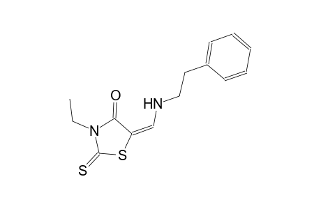 (5E)-3-ethyl-5-{[(2-phenylethyl)amino]methylene}-2-thioxo-1,3-thiazolidin-4-one