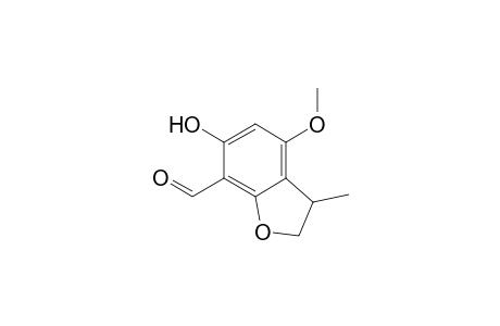 7-Benzofurancarboxaldehyde, 2,3-dihydro-6-hydroxy-4-methoxy-3-methyl-