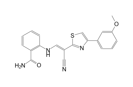 2-({(E)-2-cyano-2-[4-(3-methoxyphenyl)-1,3-thiazol-2-yl]ethenyl}amino)benzamide