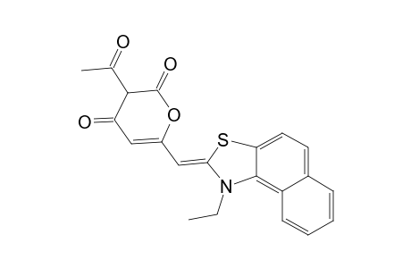 2H-Pyran-2,4(3H)-dione, 3-acetyl-6-[(1-ethylnaphtho[1,2-d]thiazol-2(1H)-ylidene)methyl]-