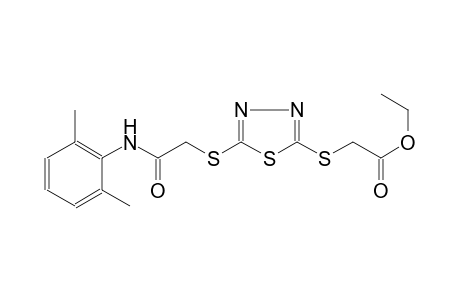 Acetic acid, [[5-[[2-[(2,6-dimethylphenyl)amino]-2-oxoethyl]thio]-1,3,4-thiadiazol-2-yl]thio]-, ethyl ester