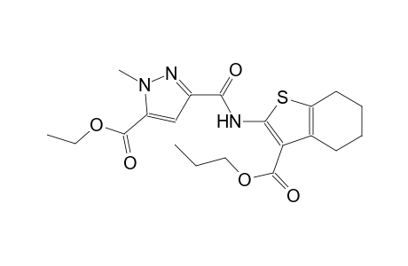 ethyl 1-methyl-3-({[3-(propoxycarbonyl)-4,5,6,7-tetrahydro-1-benzothien-2-yl]amino}carbonyl)-1H-pyrazole-5-carboxylate