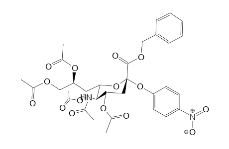Benzyl [4-Nitrophenyl 4,7,8,9-tetra-O-acetyl-5-(acetylamino)-3,5-dideoxy-D-glycero-.alpha.-D-galacto-2-nonulopyranosid]onate