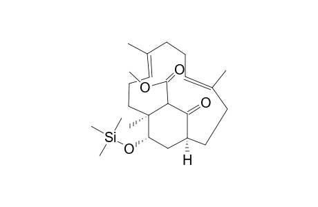 Methyl (1SR,4E,8E,12SR,16SR)-4,8,12-Trimethyl-14-oxo-16-(trimethsiloxy)bicyclo[10.2.2]hexadeca-4,8-diene-13-carboxylate