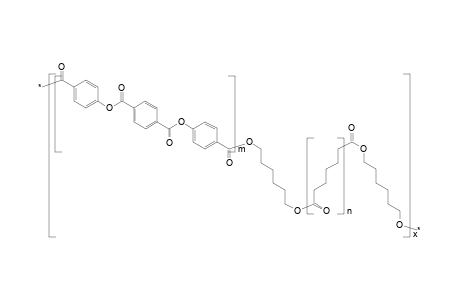Copolyester based on 4,4'-terephthaloyldioxydibenzoic acid, 1,6-hexanediol and pimelic acid