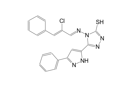 4-{[(E,2Z)-2-chloro-3-phenyl-2-propenylidene]amino}-5-(3-phenyl-1H-pyrazol-5-yl)-4H-1,2,4-triazole-3-thiol