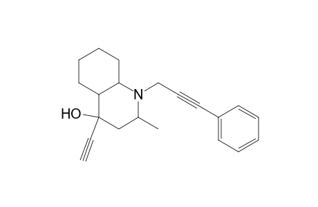 4-endo-hydroxy-4-ethynyl-1-(3-phenyl-2-propynyl)-2-exo-methyldecahydroquinoline