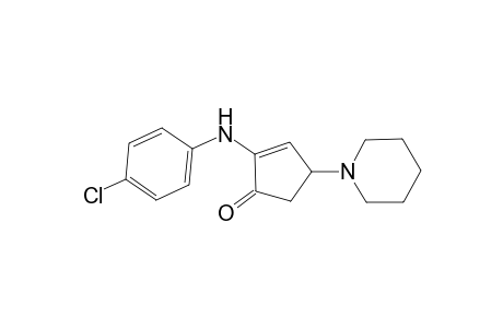 2-(4-Chloroanilino)-4-(1-piperidinyl)-2-cyclopenten-1-one