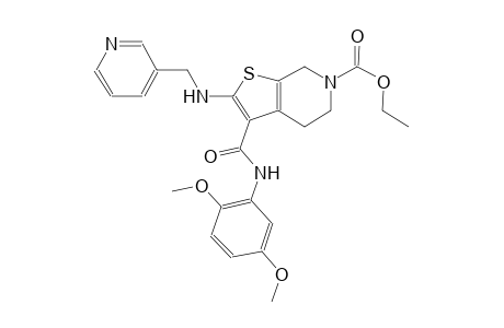 thieno[2,3-c]pyridine-6(5H)-carboxylic acid, 3-[[(2,5-dimethoxyphenyl)amino]carbonyl]-4,7-dihydro-2-[(3-pyridinylmethyl)amino]-, ethyl ester