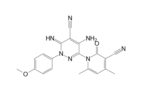 5-Amino-6-(3-cyano-4,6-dimethyl-2-oxopyridin-1(2H)-yl)-3-imino-2-(4-methoxyphenyl)-2,3-dihydropyridazine-4-carbonitrile