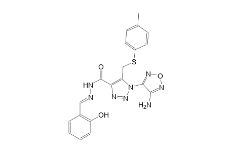 1-(4-amino-1,2,5-oxadiazol-3-yl)-N'-[(E)-(2-hydroxyphenyl)methylidene]-5-{[(4-methylphenyl)sulfanyl]methyl}-1H-1,2,3-triazole-4-carbohydrazide