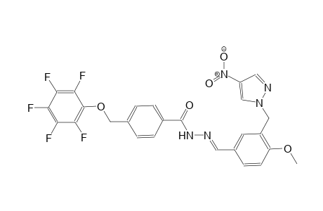 N'-((E)-{4-methoxy-3-[(4-nitro-1H-pyrazol-1-yl)methyl]phenyl}methylidene)-4-[(2,3,4,5,6-pentafluorophenoxy)methyl]benzohydrazide