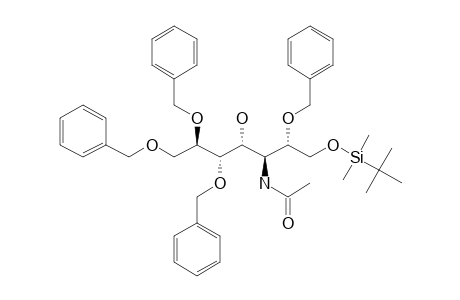 3-ACETAMIDO-2,5,6,7-TETRA-O-BENZYL-1-O-[(TERT.-BUTYL)-DIMETHYLSILYL]-3-DEOXY-D-GLYCERO-D-GALACTO-HEPTITOL