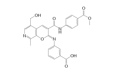 3-[(5-(hydroxymethyl)-3-{[4-(methoxycarbonyl)anilino]carbonyl}-8-methyl-2H-pyrano[2,3-c]pyridin-2-ylidene)amino]benzoic acid