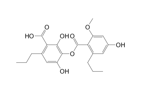 2,4-Dihydroxy-3-(4'-hydroxy-2'-methoxy-6'-propylbenzoyloxy)-6-propylbenzoic acid