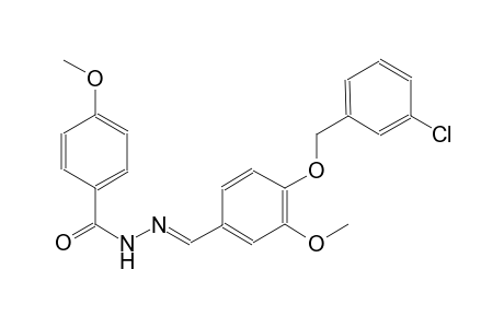 N'-((E)-{4-[(3-chlorobenzyl)oxy]-3-methoxyphenyl}methylidene)-4-methoxybenzohydrazide