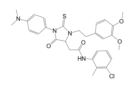 N-(3-chloro-2-methylphenyl)-2-{3-[2-(3,4-dimethoxyphenyl)ethyl]-1-[4-(dimethylamino)phenyl]-5-oxo-2-thioxo-4-imidazolidinyl}acetamide