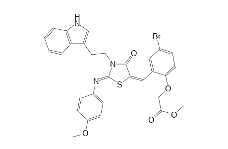 methyl [4-bromo-2-((E)-{(2Z)-3-[2-(1H-indol-3-yl)ethyl]-2-[(4-methoxyphenyl)imino]-4-oxo-1,3-thiazolidin-5-ylidene}methyl)phenoxy]acetate