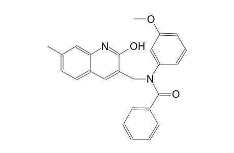 N-[(2-hydroxy-7-methyl-3-quinolinyl)methyl]-N-(3-methoxyphenyl)benzamide