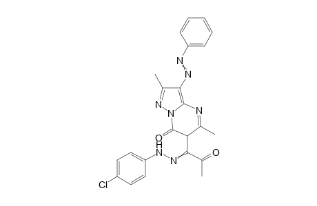 2,7-Dimethyl-8-phenylazo-3-[(N-(4-chlorophenyl)-2-oxopropane-hydrazonoyl)]-pyrazolo-[1,5-a]pyrimidin-4(3H)-one