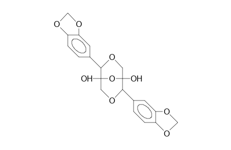 1,5-Dihydroxy-2,6-bis(3,4-methylenedioxy-phenyl)-3,7,9-trioxa-bicyclo(3.3.1)nonane