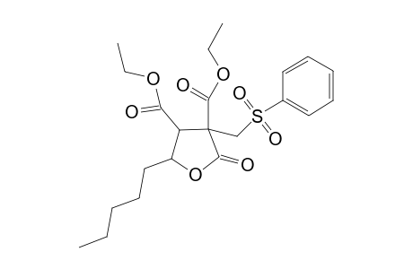 Diethyl 2-oxo-5-pentyl-3-[(phenylsulfonyl)methyl]-tetrahydrofuran-3,4-dicarboxylate
