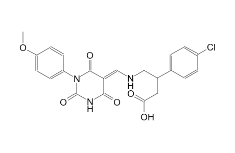 benzenepropanoic acid, 4-chloro-beta-[[[(E)-(tetrahydro-1-(4-methoxyphenyl)-2,4,6-trioxo-5(2H)-pyrimidinylidene)methyl]amino]methyl]-
