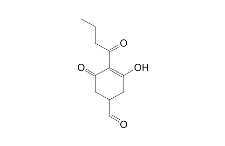 3-Cyclohexene-1-carboxaldehyde, 3-hydroxy-5-oxo-4-(1-oxobutyl)-