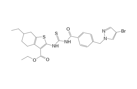 ethyl 2-{[({4-[(4-bromo-1H-pyrazol-1-yl)methyl]benzoyl}amino)carbothioyl]amino}-6-ethyl-4,5,6,7-tetrahydro-1-benzothiophene-3-carboxylate