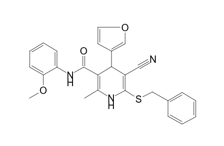 5-cyano-4-(3-furanyl)-N-(2-methoxyphenyl)-2-methyl-6-(phenylmethylthio)-1,4-dihydropyridine-3-carboxamide