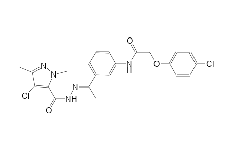 N-(3-{(1E)-N-[(4-chloro-1,3-dimethyl-1H-pyrazol-5-yl)carbonyl]ethanehydrazonoyl}phenyl)-2-(4-chlorophenoxy)acetamide