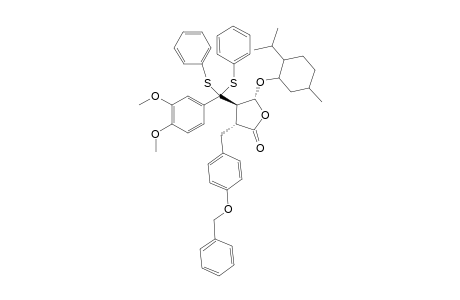 (-)-(2R,3R,4R)-2-(4'-Benzyloxybenzyl)-3-{3",4"-dimethoxyphenyl[bis(phenylsulfanyl)]methyl}-4-(menthyloxy)butyrolactone