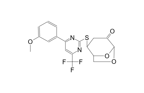 (1R,2S,5R)-2-((4-(3-methoxyphenyl)-6-(trifluoromethyl)pyrimidin-2-yl)thio)-6,8-dioxabicyclo[3.2.1]octan-4-one