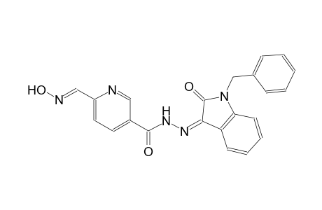 N'-[(3Z)-1-benzyl-2-oxo-1,2-dihydro-3H-indol-3-ylidene]-6-[(E)-(hydroxyimino)methyl]nicotinohydrazide