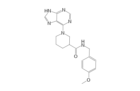 3-piperidinecarboxamide, N-[(4-methoxyphenyl)methyl]-1-(9H-purin-6-yl)-