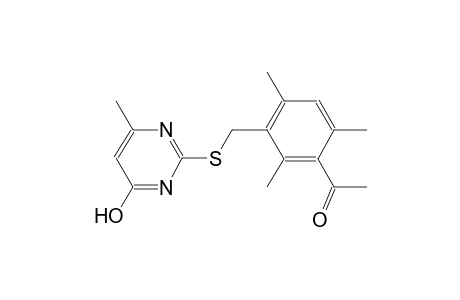 1-(3-{[(4-hydroxy-6-methyl-2-pyrimidinyl)sulfanyl]methyl}-2,4,6-trimethylphenyl)ethanone