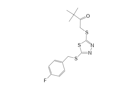 1-({5-[(4-fluorobenzyl)sulfanyl]-1,3,4-thiadiazol-2-yl}sulfanyl)-3,3-dimethyl-2-butanone