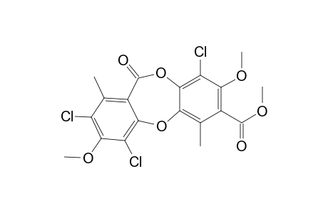11H-Dibenzo[b,e][1,4]dioxepin-7-carboxylic acid, 2,4,9-trichloro-3,8-dimethoxy-1,6-dimethyl-11-oxo-, methyl ester