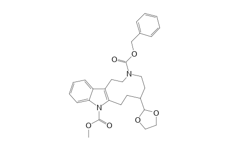 3-BENZYLOXYCARBONYL-6-[2-(1,3-DIOXOLANYL)]-9-METHOXYCARBONYL-2,3,4,5,6,7,8,9-OCTAHYDRO-1-H-AZECINO-[5.4-B]-INDOLE