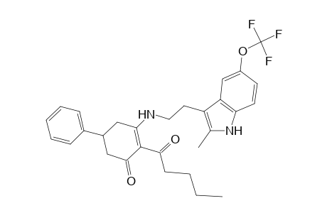 3-[2-[2-methyl-5-(trifluoromethoxy)-1H-indol-3-yl]ethylamino]-2-(1-oxopentyl)-5-phenyl-1-cyclohex-2-enone