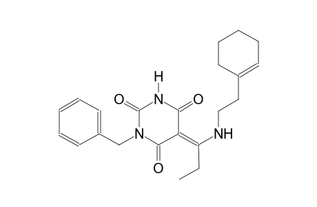 (5E)-1-benzyl-5-(1-{[2-(1-cyclohexen-1-yl)ethyl]amino}propylidene)-2,4,6(1H,3H,5H)-pyrimidinetrione