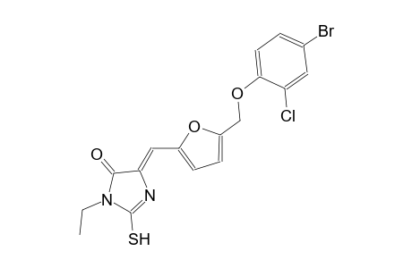 (5Z)-5-({5-[(4-bromo-2-chlorophenoxy)methyl]-2-furyl}methylene)-3-ethyl-2-sulfanyl-3,5-dihydro-4H-imidazol-4-one