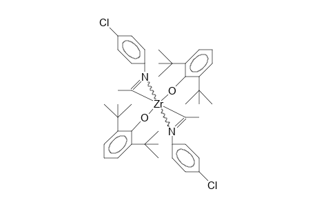Bis(/.eta.-2/-N-(4-chloro-phenyl)-methyliminoacyl)-bis(2,6-di-tert-butyl-phenoxy) zirconium