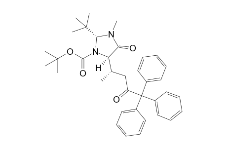 t-Butyl 2(R)-(t-butyl)-3-methyl-5(R)-(1'(S)-methyl-3'-oxo-4',4',4'-triphenylbutyl)-4-oxo-1-imidazolidine-carboxylate