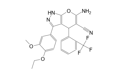6-amino-3-(4-ethoxy-3-methoxyphenyl)-4-[2-(trifluoromethyl)phenyl]-1,4-dihydropyrano[2,3-c]pyrazole-5-carbonitrile