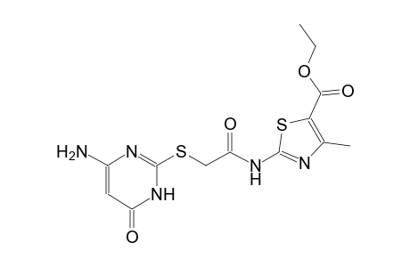 5-thiazolecarboxylic acid, 2-[[[(4-amino-1,6-dihydro-6-oxo-2-pyrimidinyl)thio]acetyl]amino]-4-methyl-, ethyl ester